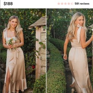 Show Me Your Mumu Champagne Luxe Satin Claire Midi Dress